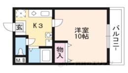 ワンルーム草津西矢倉間取り図面