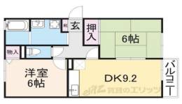 セジュール木津Ｂ棟間取り図面