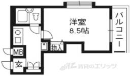 ＤＥＴＯＭ－１烏丸鞍馬口２間取り図面