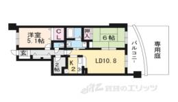 ﾛｰﾀﾘｰﾏﾝｼｮﾝ西大津ﾗｸｽﾋﾙｽﾞ103間取り図面