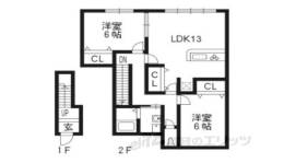 サンハイツ嵯峨野２間取り図面