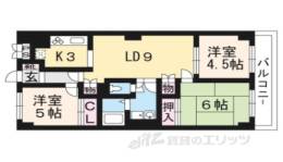 紫野スカイハイツ106号室間取り図面
