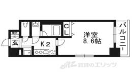 べラジオ五条堀川２間取り図面