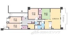 サンシティ桂坂ロイヤル３番館５０６号室間取り図面