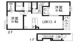 プラシード嵯峨１間取り図面