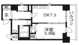 ベラジオ五条堀川３間取り図面