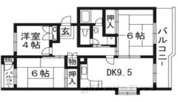洛西境谷東団地１７号棟間取り図面