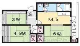 小栗栖北団地7棟間取り図面