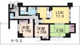 デ・リード今出川通間取り図面