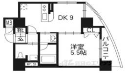 ｴｽﾃﾑﾌﾟﾗｻﾞ京都河原町通２ﾚｼﾞﾃﾞﾝｼｬﾙ間取り図面
