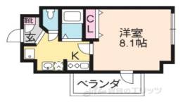 ビートル北白川　間取り図面