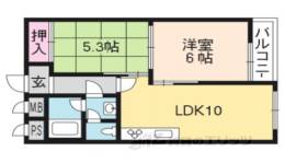 一乗寺コーポラス410間取り図面