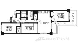 コスモウイング宇治707間取り図面