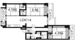 東大路高野第３住宅１８棟２０５号間取り図面