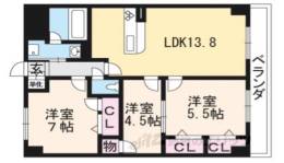 セントリヴィエ二条間取り図面