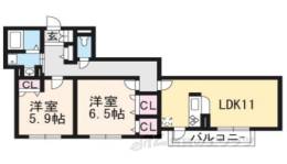シャーメゾン御室間取り図面