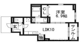 ラフィーネ葛野２間取り図面