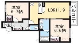 ハープアベニュー鶏冠井ＳＯＵＴＨ間取り図面
