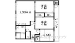 竹の台団地Ｆ３棟　401号室間取り図面