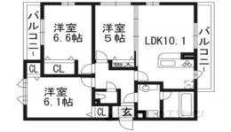 ドムール嵯峨A棟間取り図面