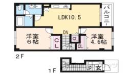 ピジョンフォレ・２間取り図面