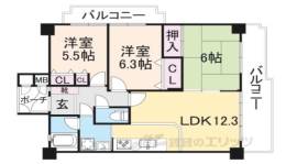 シャルマンコーポ第３瀬田２間取り図面
