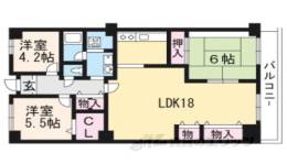 コトーハイツ伏見稲荷Ｃ棟５２１号室間取り図面