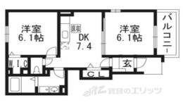 ジェルメ園部２間取り図面