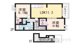 ジェルメ園部２間取り図面