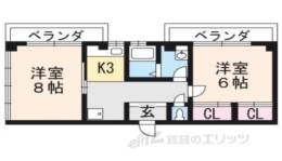 葵マンション5-C間取り図面
