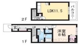 テオーリア小川２間取り図面