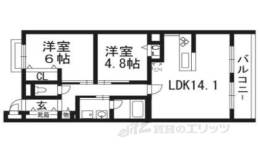 コンフォールパレ新町二条間取り図面
