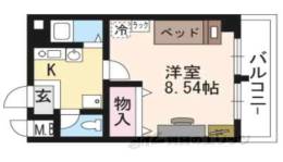 ヴィラカラスマ五条（家具付）間取り図面