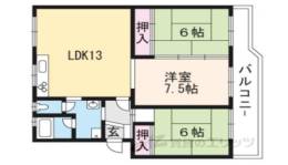 膳所ハイツ１１号棟５０７号室間取り図面
