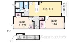 Ｌａｋｅ　Ｗｅｓｔ西の湖２間取り図面