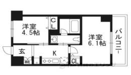 ｴｽﾃﾑﾌﾟﾗｻﾞ京都河原町通２ﾚｼﾞﾃﾞﾝｼｬﾙ間取り図面