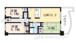ﾛｰﾀﾘｰﾏﾝｼｮﾝ西大津ﾗｸｽﾋﾙｽﾞ間取り図面