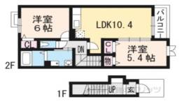 サニーハウスＨａｇｉｗａｒａ２間取り図面