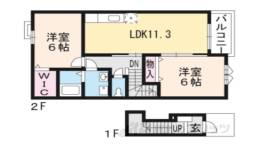 クレール聖徳Ｂ間取り図面