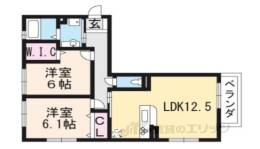 カルムメゾン　アンソレイェ２間取り図面