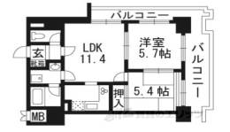 ライオンズマンション京都河原町第二間取り図面