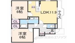 マグノーリア横田２間取り図面