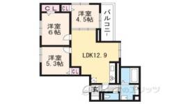 ルピナス嵯峨Ｂ棟間取り図面