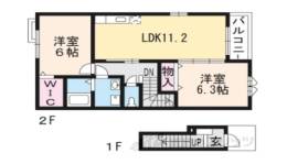 パインビレッジウエスト２間取り図面