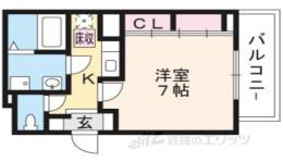 シャルマン東寺南１間取り図面