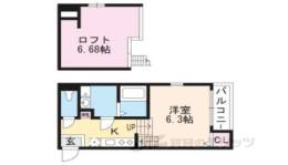 ハーモニーテラス椥辻封シ川町２間取り図面