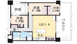 ネバーランド御所南202間取り図面