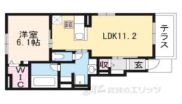 ビアンコシェル　こうか　２間取り図面