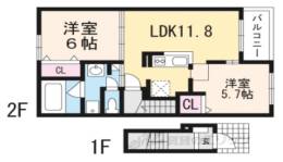 ラズベリー　コート間取り図面