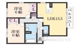 リビングタウン貴生川Ａ棟間取り図面